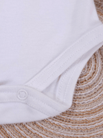 Body Bebê Menino Branco com Gola Polo Vivo Verde Manga Curta 100% Algodão