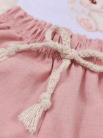 Conjunto Bebê Menina Coelhinha Body Alcinha e Short Linho