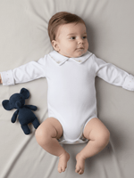 Body Menino 100% Algodão – Gola e Punho Bordado | Enxoval RN ao G