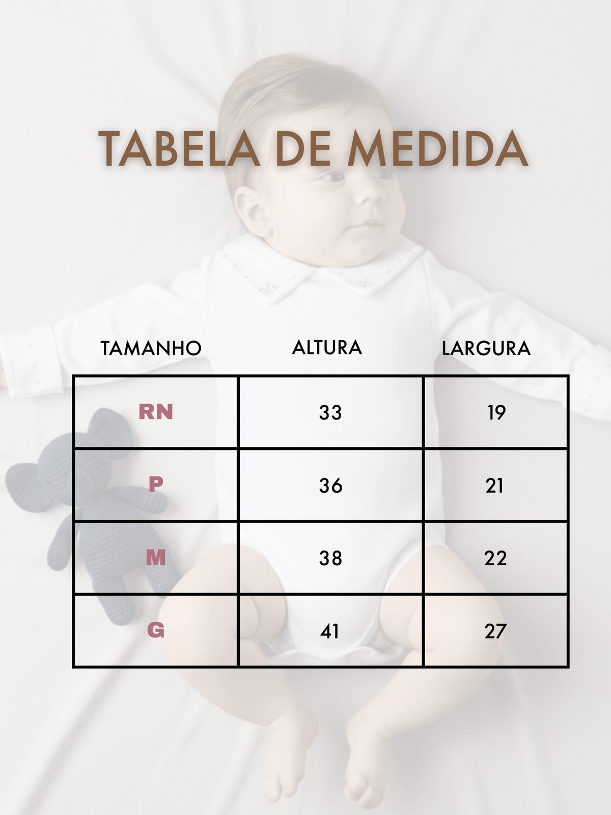 Body Menino 100% Algodão – Gola e Punho Bordado | Enxoval RN ao G