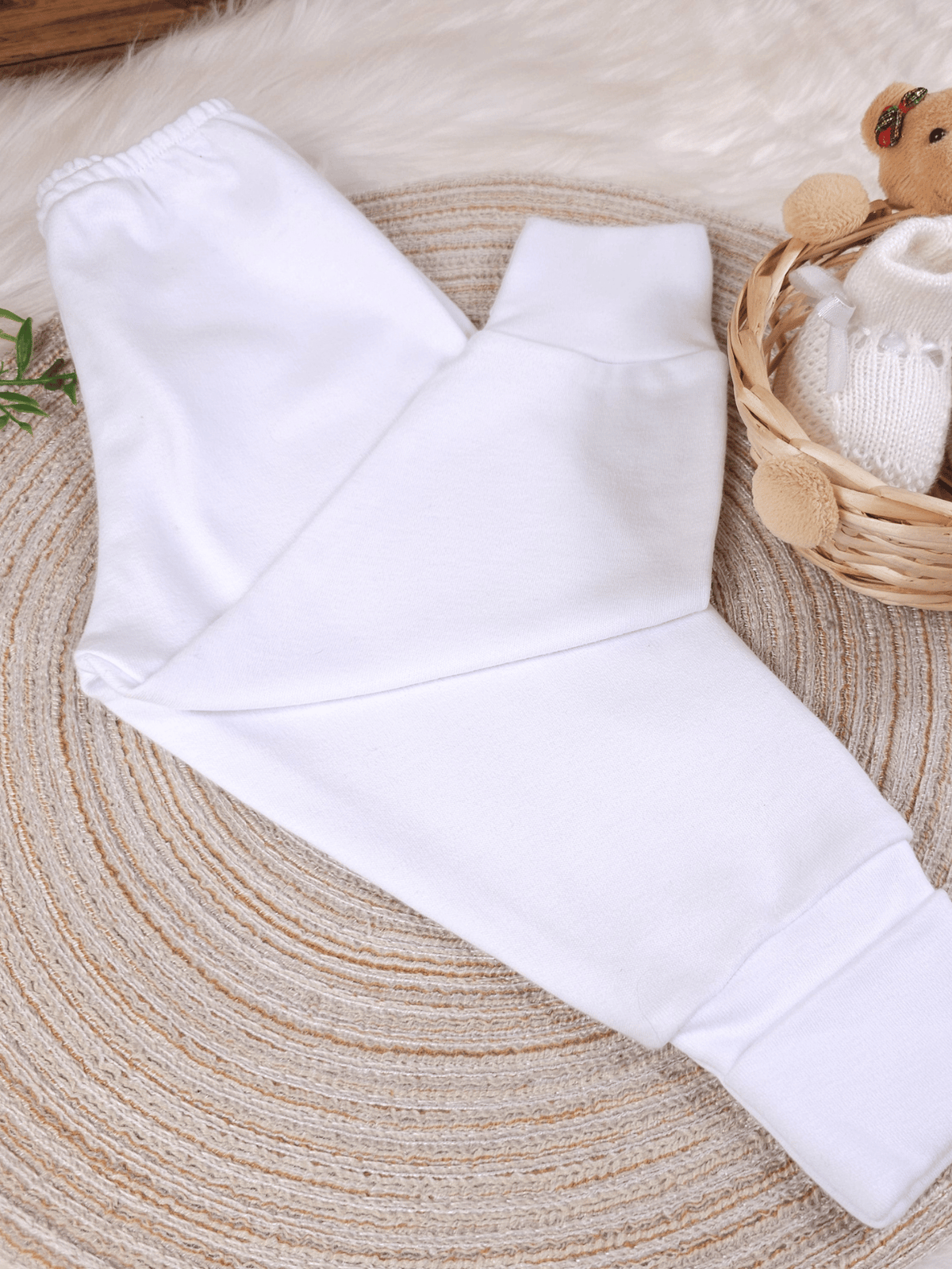 Calça Culote Bebê 100% Algodão com Cós Elástico Confortável