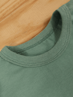 Conjunto Bebê Menino Verão Camiseta Algodão 100% + Short Linho Pistache/Branco (0-4)