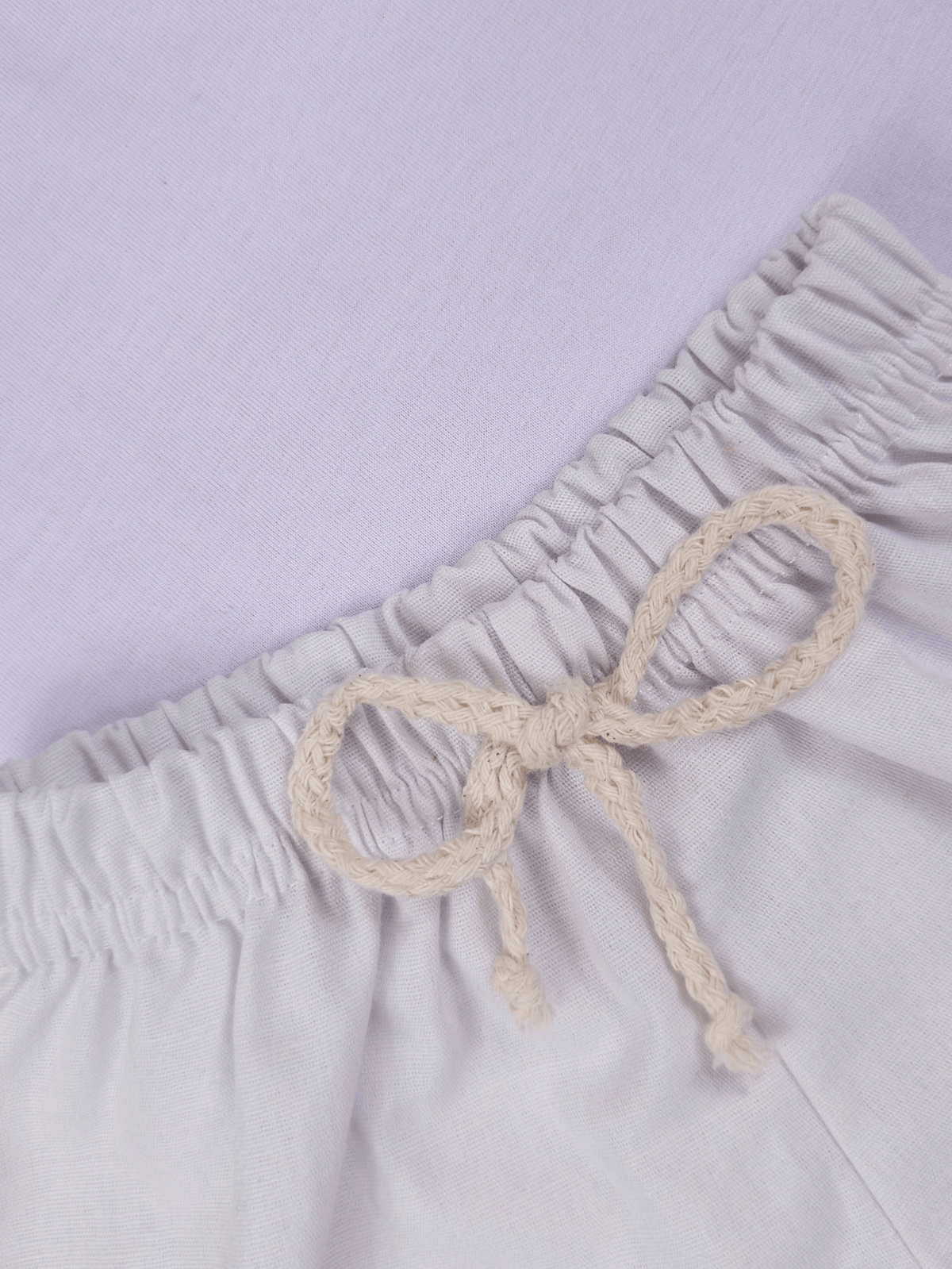 Conjunto Bebê Menino Verão Camiseta Algodão 100% + Short Linho Branco (0-4)