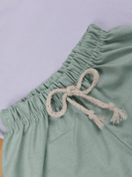 Conjunto Bebê Menino Verão Camiseta Algodão 100% + Short Linho Branco/Verde (0-4)