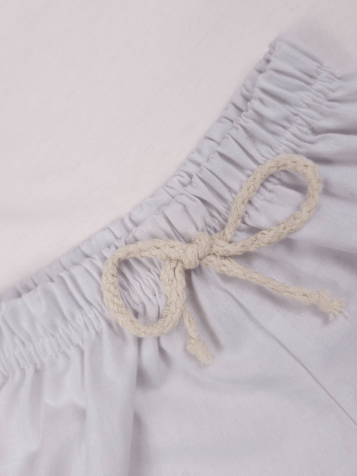 Conjunto Bebê Menino Verão Camiseta Algodão 100% + Short Linho Off-White/Branco (0-4)