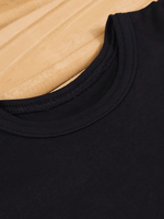 Conjunto Bebê Menino Verão Camiseta Algodão 100% + Short Linho Preto/Branco (0-4)