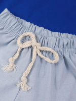 Conjunto Bebê Menino Verão Camiseta Azul Royal e Short Linho Azul