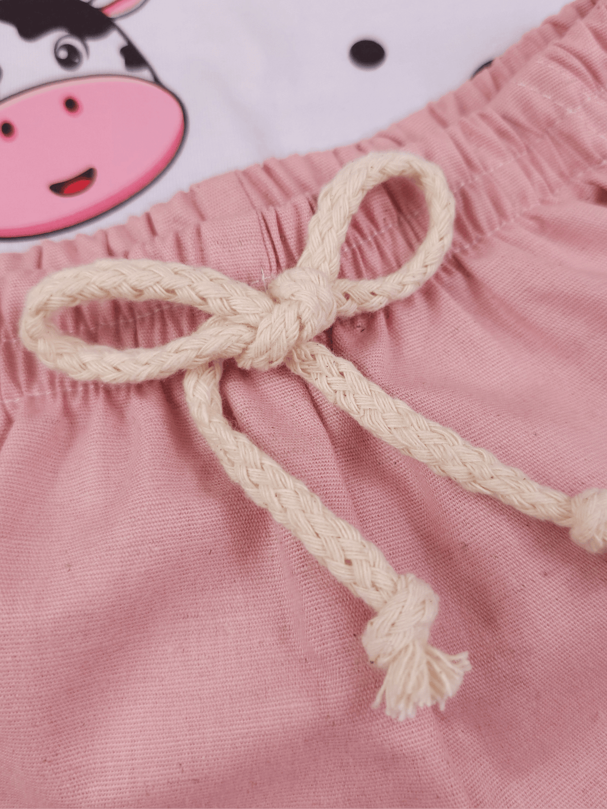 Conjunto Bebê Menina Body Alcinha Vaquinha e Short Linho