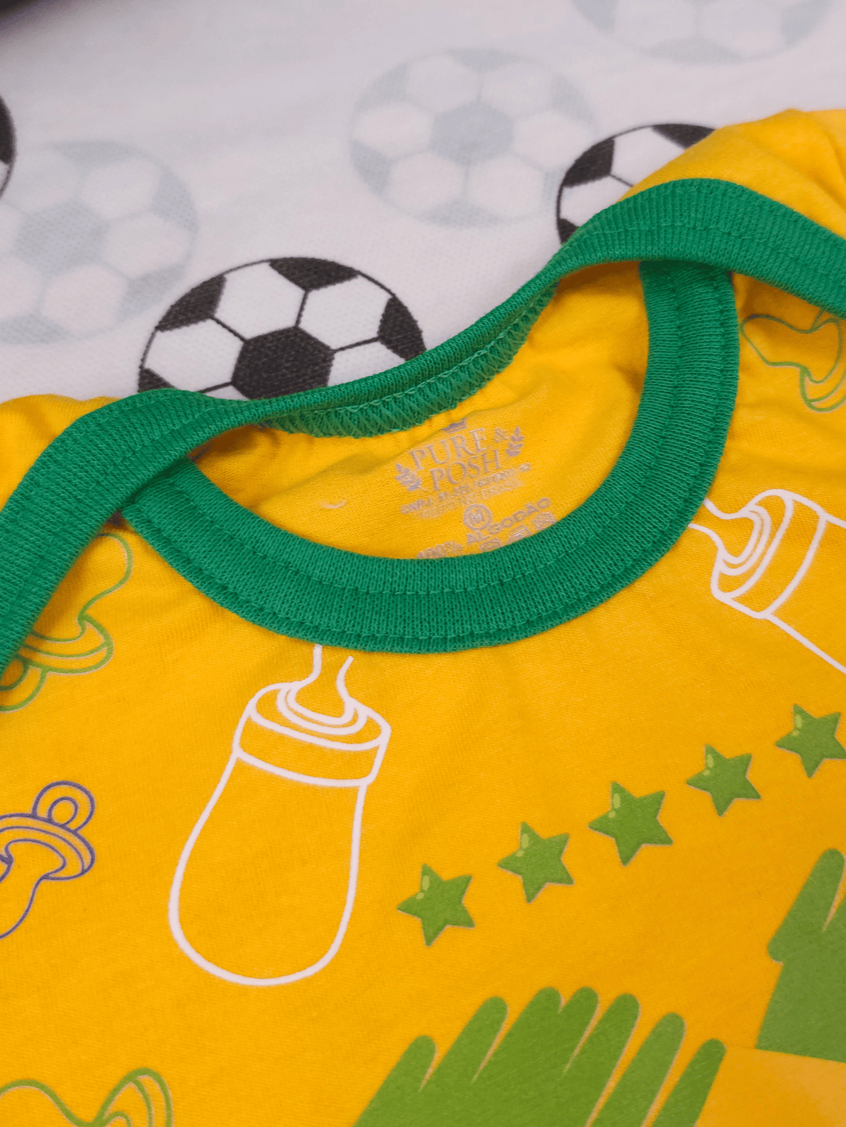 Conjunto Bebê Menino Brasil Body Estampado E Short de Malha 100% Algodão