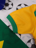 Conjunto Bebê Menino Brasil Body Estampado E Short de Malha 100% Algodão