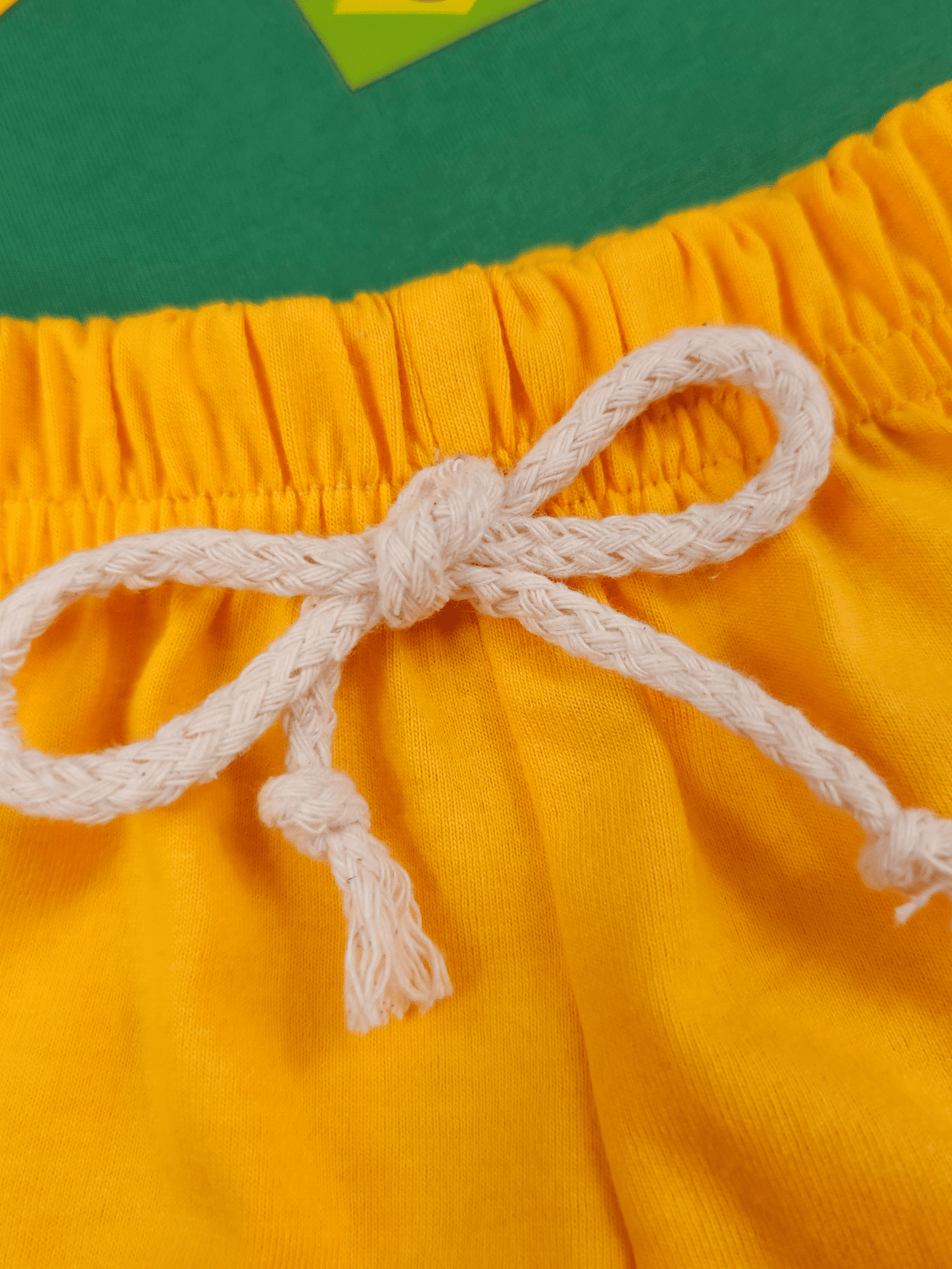 Conjunto Bebê Menino Body Verde E Short de Malha 100% Algodão Brasil Copa do Mundo