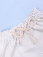 Conjunto Bebê Menino Verão Camiseta Algodão 100% + Short Linho Azul Bebê/Branco (0-4)