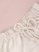 Conjunto Bebê Menino Verão Camiseta Algodão 100% + Short Linho Cappuccino/Off-White (0-4)