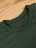 Conjunto Bebê Menino Verão Camiseta Algodão 100% + Short Linho Verde Militar/Branco (0-4)