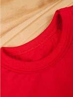 Conjunto Bebê Menino Verão Camiseta Algodão 100% + Short Linho Vermelha/Branco (0-4)