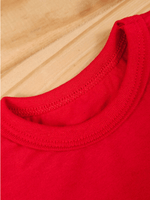 Conjunto Bebê Menino Verão Camiseta Algodão 100% + Short Linho Vermelha/Off-White (0-4)