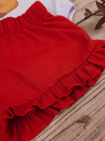 Conjunto Bebê Menina Mêsversário Body Capivara Fofa e Short Babadinho Vermelho