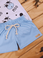 Conjunto Bebê Menino Body Regata Vaquinha com Short de Malha 100% Algodão