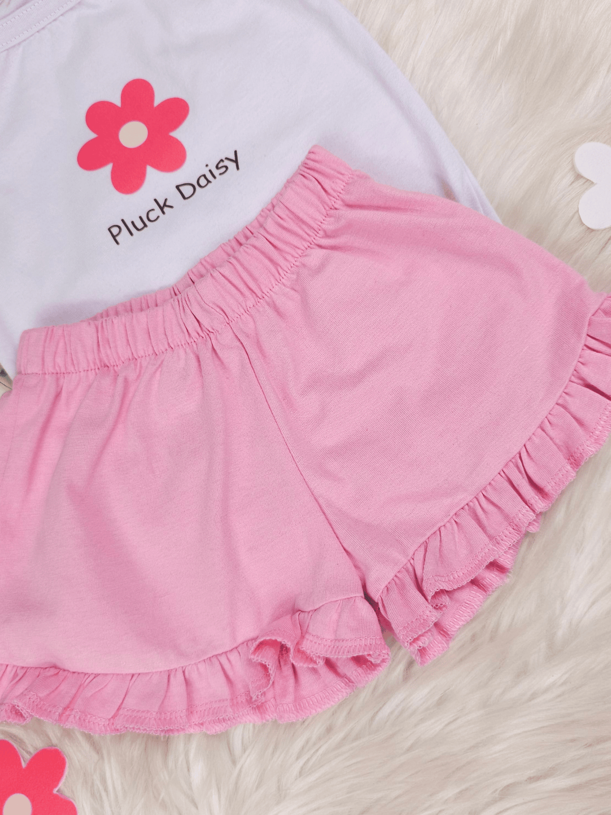 Conjunto Infantil Bebê Menina Floral com Short Babadinho Rosa