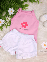 Conjunto Infantil Bebê Menina Floral com Short Babadinho Branco