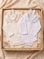 Kit 2 Body para Menina Saída de Maternidade Bordado Rococó