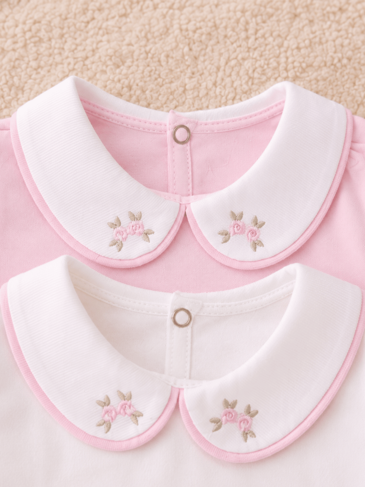 Kit 2 Body para Saída de Maternidade Menina Bordado Rococó