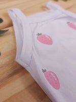 Conjunto Bebê Menina Body Alcinha Moranguinho e Short Linho