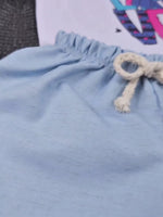 Conjunto Bebê Menina Stitch Body Alcinha e Short Linho Azul