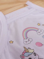 Conjunto Bebê Menina Body Alcinha Unicórnio e Short Linho