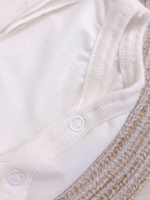 Body Infantil Menina Off-White Gola Rendada 100 Algodão Manga Longa RN ao G