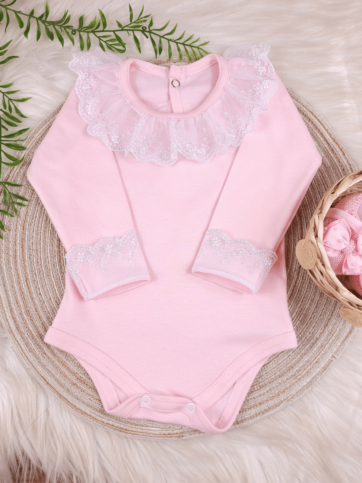 Kit 2 Body para Bebê Menina Saída de Maternidade Rendado