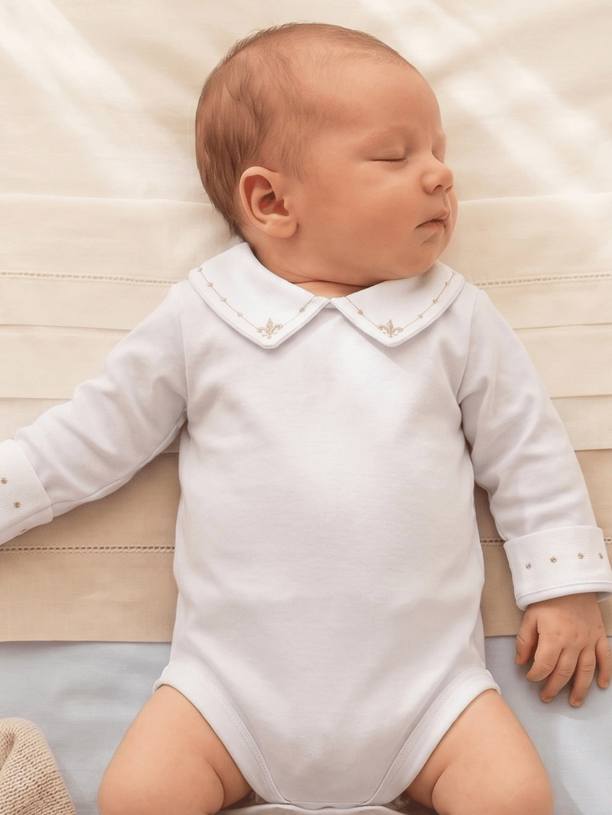 Body Menino 100% Algodão – Gola e Punho Bordado | Enxoval RN ao G