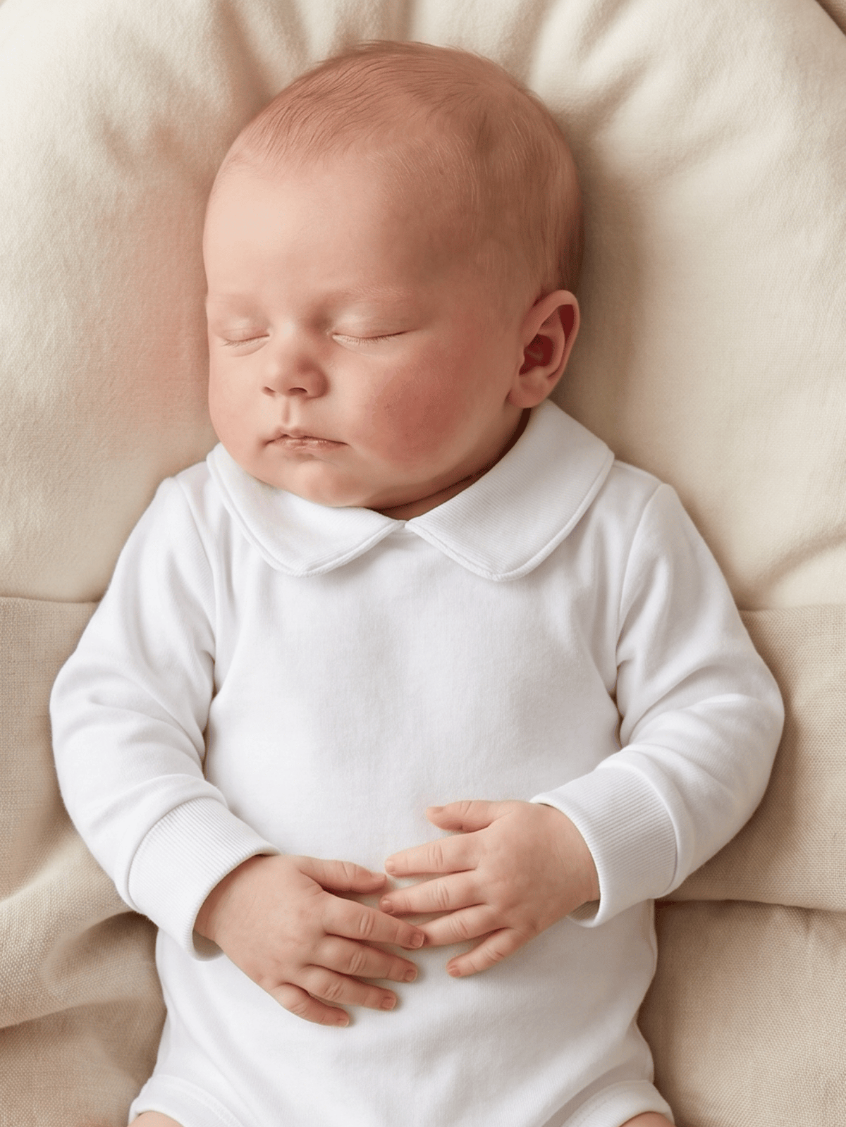 Body Bebê Menino Saída de Maternidade com Acabamento Vivo Branco
